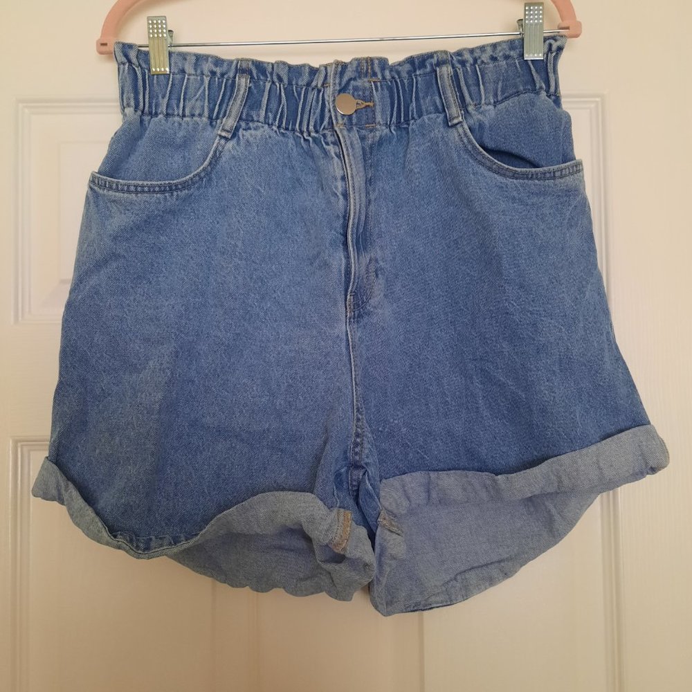 Denim Paper Bag Shorts